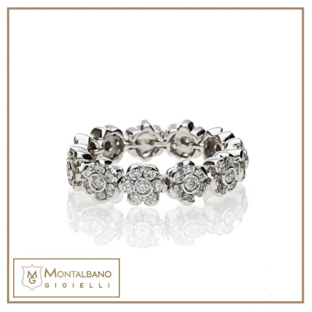 Anello fiorellini con brillanti